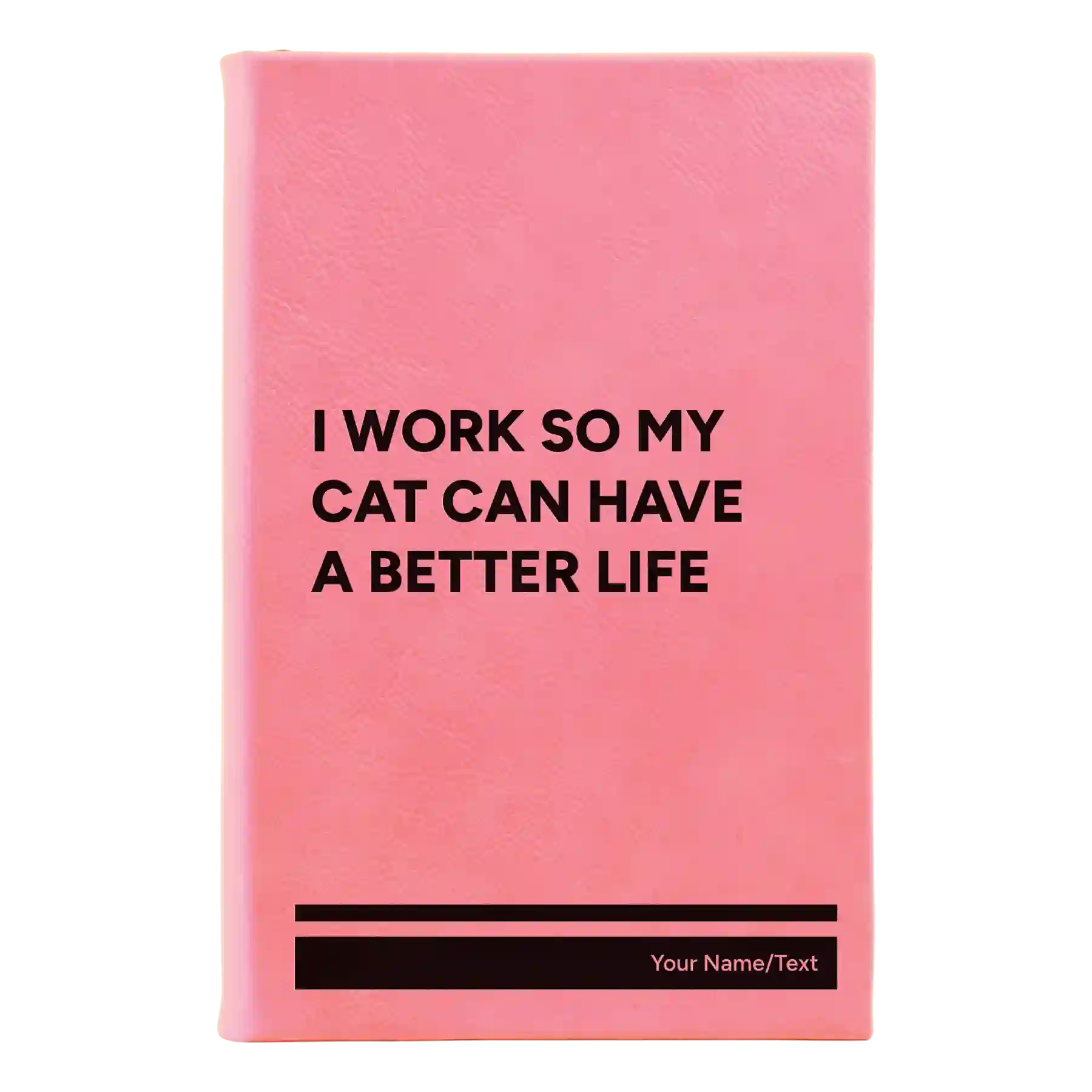 Small pink leatherette journal laser etched with 'My Cat' design
