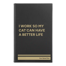 Small black/gold leatherette journal laser etched with 'My Cat' design