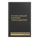 Small black/gold leatherette journal laser etched with 'If I Had a Dollar' design