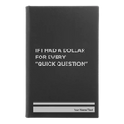 Small black/silver leatherette sketch book laser etched with 'If I Had a Dollar' design