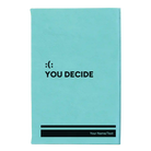 Small teal leatherette journal laser etched with 'You Decide' design