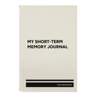 Small white leatherette journal laser etched with 'My Short-Term Memory Journal' design