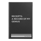 Small black/silver leatherette sketch book laser etched with 'My Genius' design
