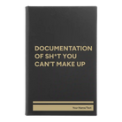 Small black/gold leatherette journal laser etched with 'Sht You Can't Make Up' design