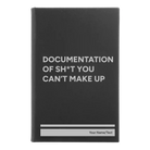 Small black/silver leatherette journal laser etched with 'Sht You Can't Make Up' design