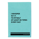 Small teal leatherette journal laser etched with 'Whisper WTF' design