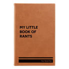 Small rawhide leatherette sketch book laser etched with 'Book of Rants' design