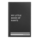 Small black/silver leatherette sketch book laser etched with 'Book of Rants' design