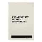 Small white leatherette journal laser etched with 'Our Love Story' design