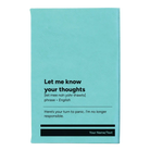 Small teal leatherette sketch book laser etched with 'Let Me Know Your Thoughts' design
