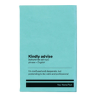 Small teal leatherette journal laser etched with 'Kindly Advise' design