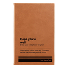 Small rawhide leatherette sketch book laser etched with 'Hope You're Well' design