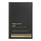 Small black/gold leatherette journal laser etched with 'Hope You're Well' design