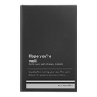 Small black/silver leatherette sketch book laser etched with 'Hope You're Well' design