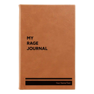 Small rawhide leatherette journal laser etched with 'My rage journal' design