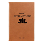 Small rawhide leatherette journal laser etched with 'Daily Affirmations' design