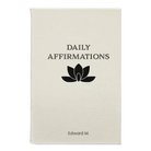 Small white leatherette journal laser etched with 'Daily Affirmations' design