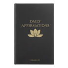 Small black/gold leatherette sketch book laser etched with 'Daily Affirmations' design