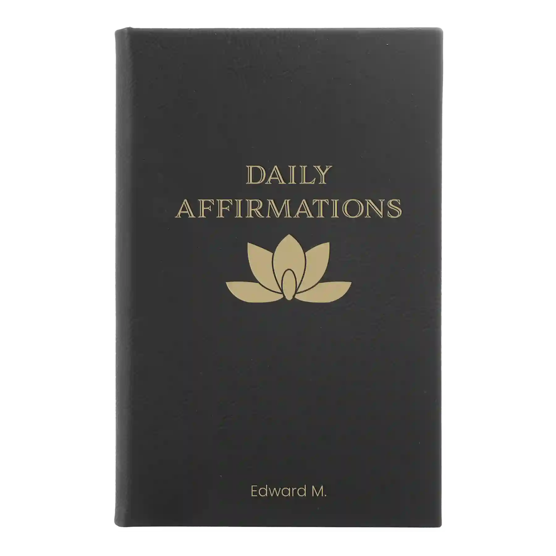 Small black/gold leatherette sketch book laser etched with 'Daily Affirmations' design