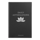Small black/silver leatherette journal laser etched with 'Daily Affirmations' design