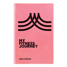 Small pink leatherette sketch book laser etched with 'Fitness Journey' design