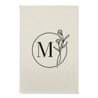 Small white leatherette journal laser etched with 'Floral Circle' design