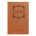 Small rawhide leatherette journal laser etched with 'Floral Frame' design
