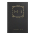 Small black/gold leatherette journal laser etched with 'Floral Frame' design