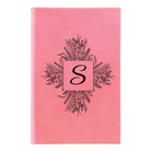 Small pink leatherette journal laser etched with 'Floral Initals' design
