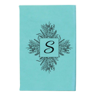 Small teal leatherette journal laser etched with 'Floral Initals' design