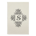 Small white leatherette journal laser etched with 'Floral Initals' design