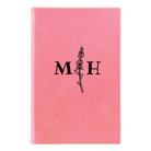 Small pink leatherette sketch book laser etched with 'Flower Initial' design