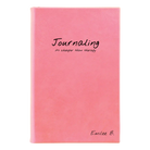 Small pink leatherette journal laser etched with 'Journaling' design