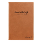 Small rawhide leatherette journal laser etched with 'Journaling' design