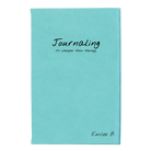Small teal leatherette journal laser etched with 'Journaling' design