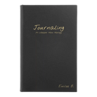 Small black/gold leatherette journal laser etched with 'Journaling' design
