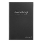 Small black/silver leatherette journal laser etched with 'Journaling' design