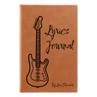 Small rawhide leatherette journal laser etched with 'Lyrics' design