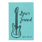 Small teal leatherette journal laser etched with 'Lyrics' design