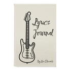Small white leatherette journal laser etched with 'Lyrics' design