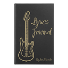 Small black/gold leatherette journal laser etched with 'Lyrics' design