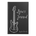 Small black/silver leatherette journal laser etched with 'Lyrics' design