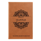 Small rawhide leatherette journal laser etched with 'Moments of Gratitude' design