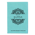 Small teal leatherette journal laser etched with 'Moments of Gratitude' design
