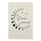 Small white leatherette journal laser etched with 'Moon Dream Journal' design