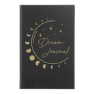 Small black/gold leatherette journal laser etched with 'Moon Dream Journal' design