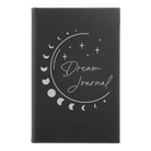 Small black/silver leatherette journal laser etched with 'Moon Dream Journal' design