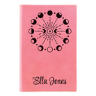 Small pink leatherette journal laser etched with 'Moon Phase' design
