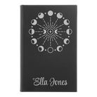 Small black/silver leatherette journal laser etched with 'Moon Phase' design