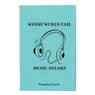 Small teal leatherette journal laser etched with 'Music Speaks' design